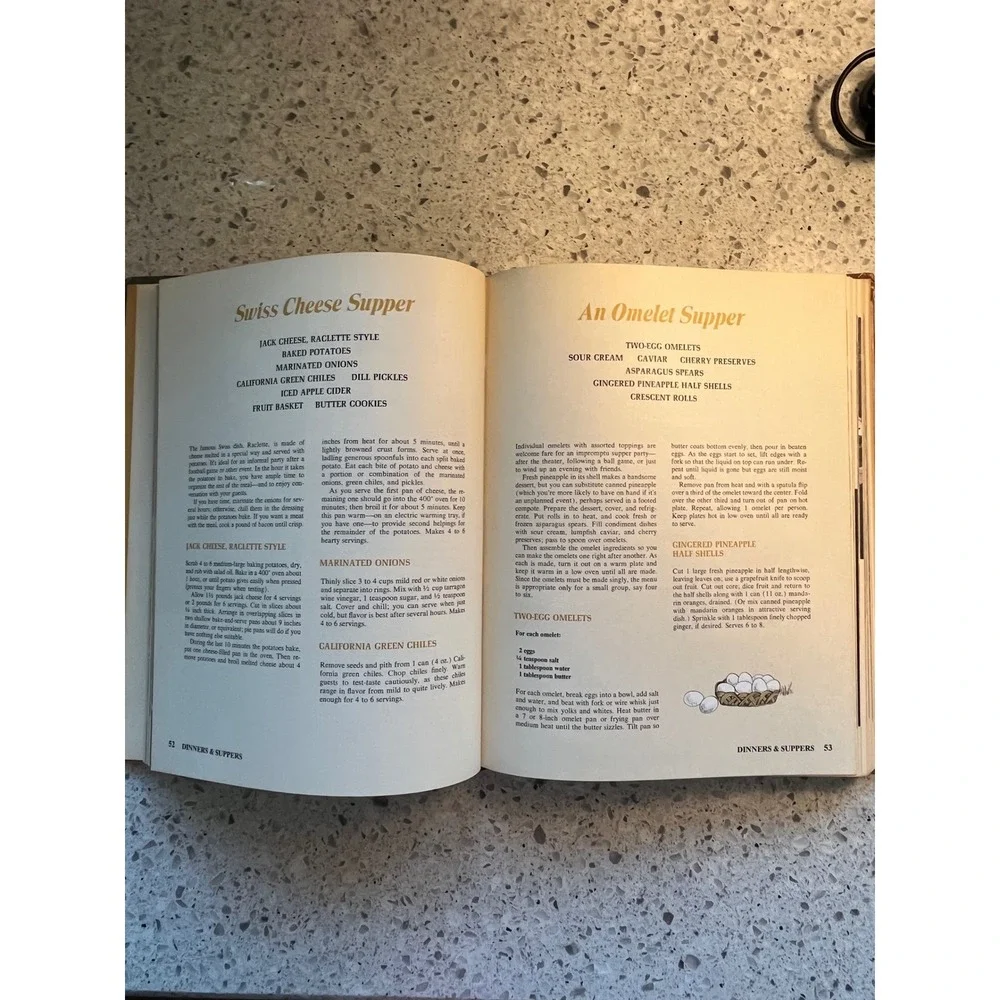 Vintage 1969 Sunset Menu Cook Book Hardcover Retro Recipes Parties Holidays